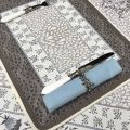Provence Jacquard placemat "Aubrac" taupe and blue from Tissus Toselli in Nice