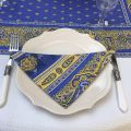 Cotton napkins "Bastide"  blue and yellow  by "Marat d'Avignon"