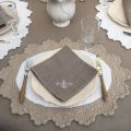 Nappe carrée lin et polyester "Versailles" lin