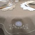 Nappe carrée lin et polyester "Versailles" lin