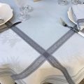 Rectangular Jacquard polyester tablecloth "Oliveraie" grey from "Sud Etoffe"