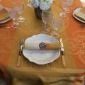 Rectangular Jacquard polyester tablecloth "Barcelone" golden from "Sud Etoffe"