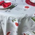Round tablecloth in cotton "Poppies" diameter 91"