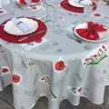 Round tablecloth in cotton "Poppies" diameter 91"