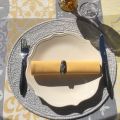 Rectangular Jacquard tablecloth, stain resistant Teflon "Carces"  yellowu, grey