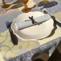 Rectangular Jacquard tablecloth, stain resistant Teflon "Carces"  yellowu, grey