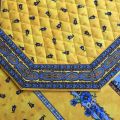 Set de table octogonal cadré "Tradition" jaune et bleu, Marat d'Avignon