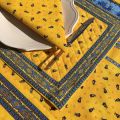 Bordered quilted placemats "Tradition" yellow and  blue, by Marat d'Avignon