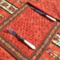 Bordered quilted placemats "Tradition" orange, by Marat d'Avignon