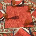 Quilted cotton table cover "Tradition" orange by Marat d'Avignon
