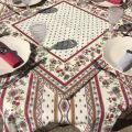 Tapis de table en coton matelassé "Avignon" écru et rouge