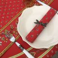 Quilted cotton table cover "Avignon" red and yellow