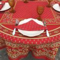 Tapis de table en coton matelassé "Avignon" rouge et jaune