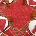 Quilted cotton table cover "Avignon" red and yellow