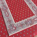 Quilted cotton table runner "Bastide" red and grey by Marat d'Avignon