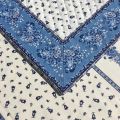 Quilted cotton table runner "Tradition" white and blue by Marat d'Avignon