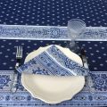 Quilted cotton table runner "Bastide" blue and white by Marat d'Avignon