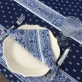 Quilted cotton table runner "Bastide" blue and white by Marat d'Avignon