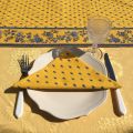 Chemin de table en coton matelassé "Avignon" jaune et bleu, Marat d'Avignon