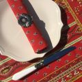Quilted cotton table runner "Bastide" red and yellow by Marat d'Avignon