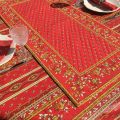 Chemin de table en coton matelassé "Avignon"rouge et jaune, Marat d'Avignon