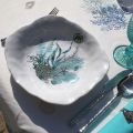 Rectangular tablecloth in cotton "Lagon" blue and turquoise from Tissus Toselli