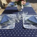Quilted cotton placemat "Bastide" blue and white