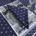 Set de Table en coton matelassé "Bastide" Bleu et blanc "Marat d'Avignon"