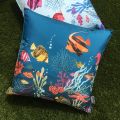 Outdoor cushions "Atlantide" lagon blue