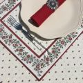 Bordered quilted placemats "Calisson" ecru and red, by Tissus Toselli