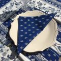 Rounb tablecloth in cotton "Avignon" blue and white by "Marat d'Avignon"