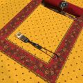 Bordered quilted placemats "Calisson" yellow and red, by Tissus Toselli