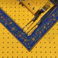 Bordered quilted placemats "Calisson" yellow and blue, by Tissus Toselli