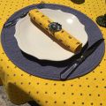 Round tablecloth in cotton "Calisson" yellow and blue by TISSUS TOSELLI