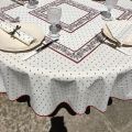 Cotton napkins "Calissons" ecru and red