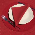 Cotton napkins "Calissons" red and yellow
