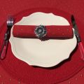 Cotton napkins "Calissons" red and yellow