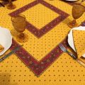 Tapis de table en coton matelassé "Calissons" jaune et rouge