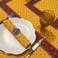 Quilted cotton table cover "Calissons" yellow and red