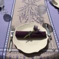 Rectangular Jacquard tablecloth "Grignan" lavande color, by TISSUS TOSELLI, Nice