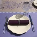 Square Jacquard tablecloth "Grignan" lavande color, by TISSUS TOSELLI, Nice