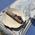 Square Jacquard tablecloth "Grignan" blue  color, by TISSUS TOSELLI, Nice