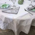 Rectangular webbed Jacquard tablecloth "Balata" naturel, Tissus Toselli