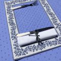 Bordered quilted placemats "Calisson" lavender blue and ecru, by Tissus Toselli