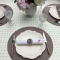 Rectangular coated cotton tablecloth "Calissons" ecru and beige