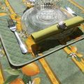 Coated quilted cotton placemat "Citrons" yellow and green
