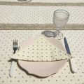 Quilted cotton table runner "Calissons" ecru and beige