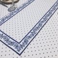 Chemin de table en coton matelassé "Calissons" blanc et bleu