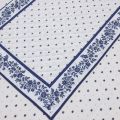 Quilted cotton table runner "Calissons" white and red