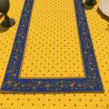 Chemin de table en coton matelassé "Calissons" jaune et bleu